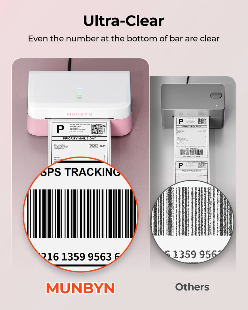 MUNBYN RW403B Bluetooth Thermal Label Printer Kit for Shipping and Product Labels
