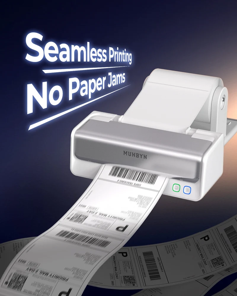 MUNBYN RW405B Dual-Colour Bluetooth Thermal Label Printer with Label Holder