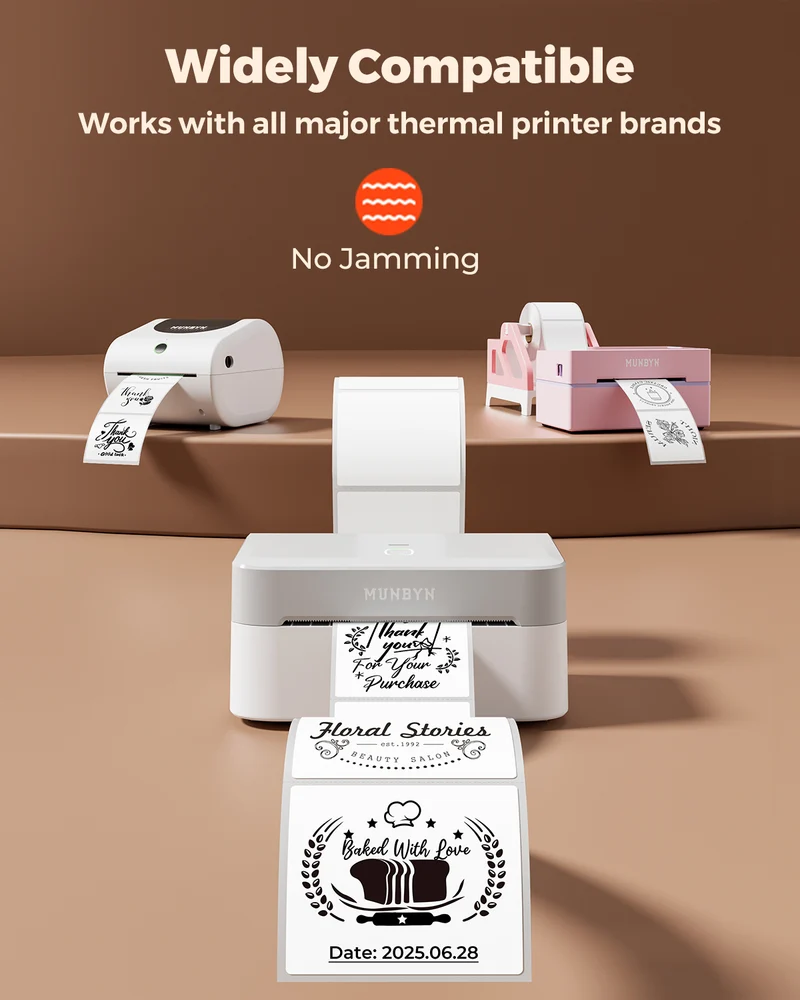 MUNBYN 3" x 3" Square Thermal Labels for Product and Logo Stickers