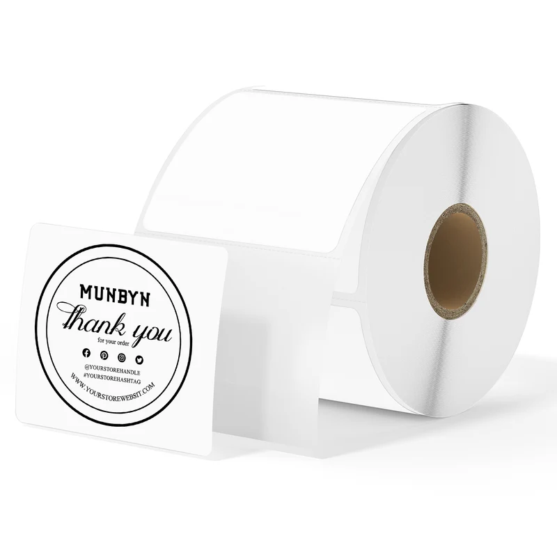 MUNBYN 3" x 3" Square Thermal Labels for Product and Logo Stickers