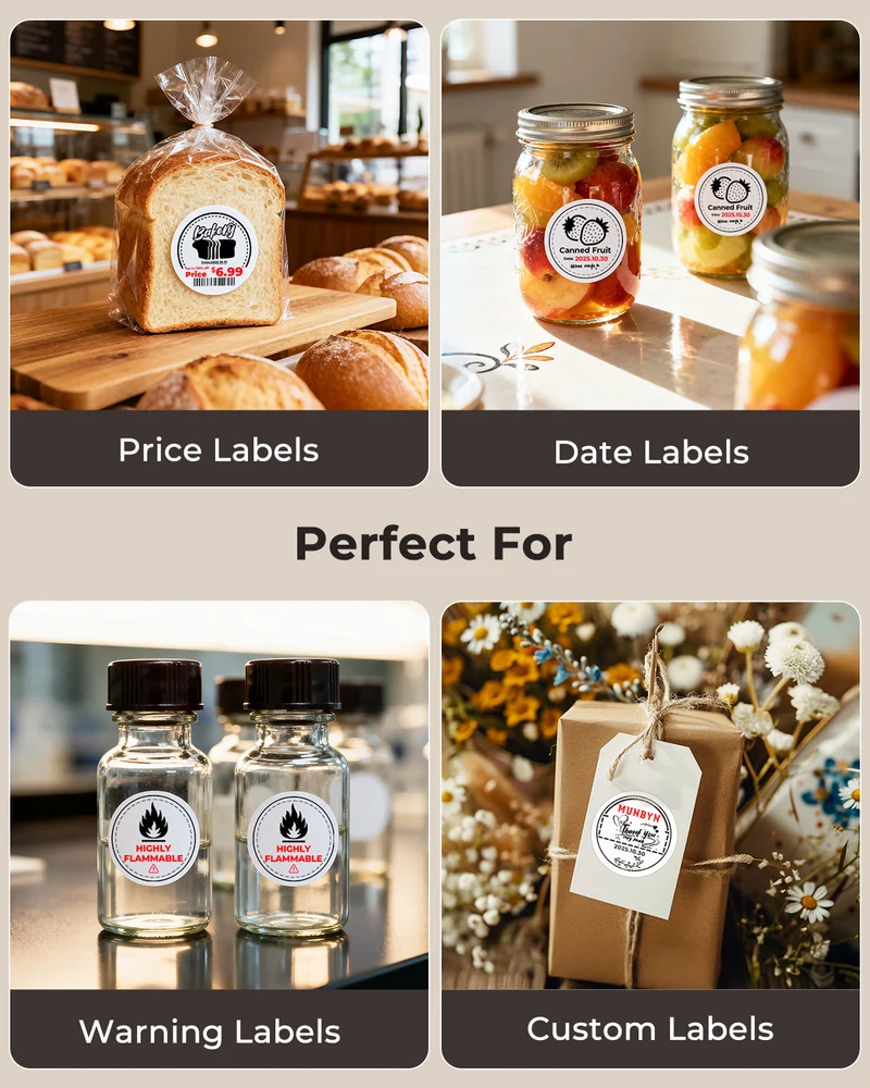 MUNBYN 2" Dual-Color Thermal Labels for RW405B Product and Packaging Stickers