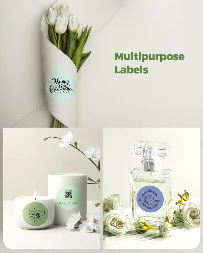 MUNBYN 2" Morandi Round Thermal Labels for Product and Packaging Stickers