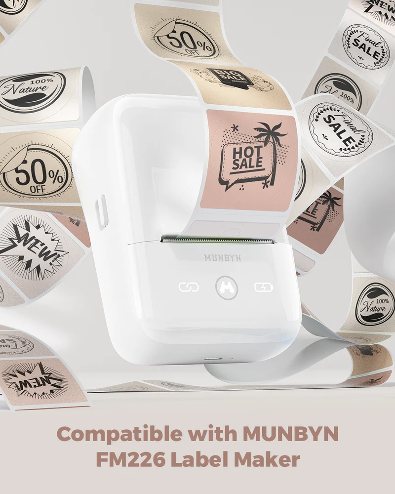 MUNBYN 2" Morandi Round Thermal Labels for Product and Packaging Stickers