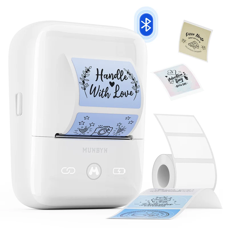 MUNBYN FM226 Bluetooth Portable Label Maker for Home and Small Labels