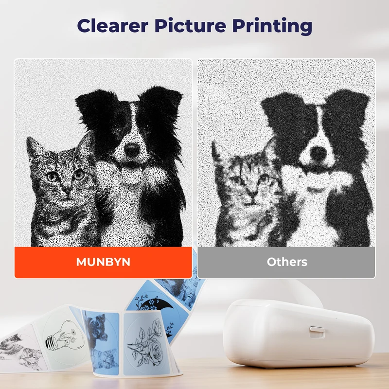MUNBYN FM226 Bluetooth Portable Label Maker for Home and Small Labels