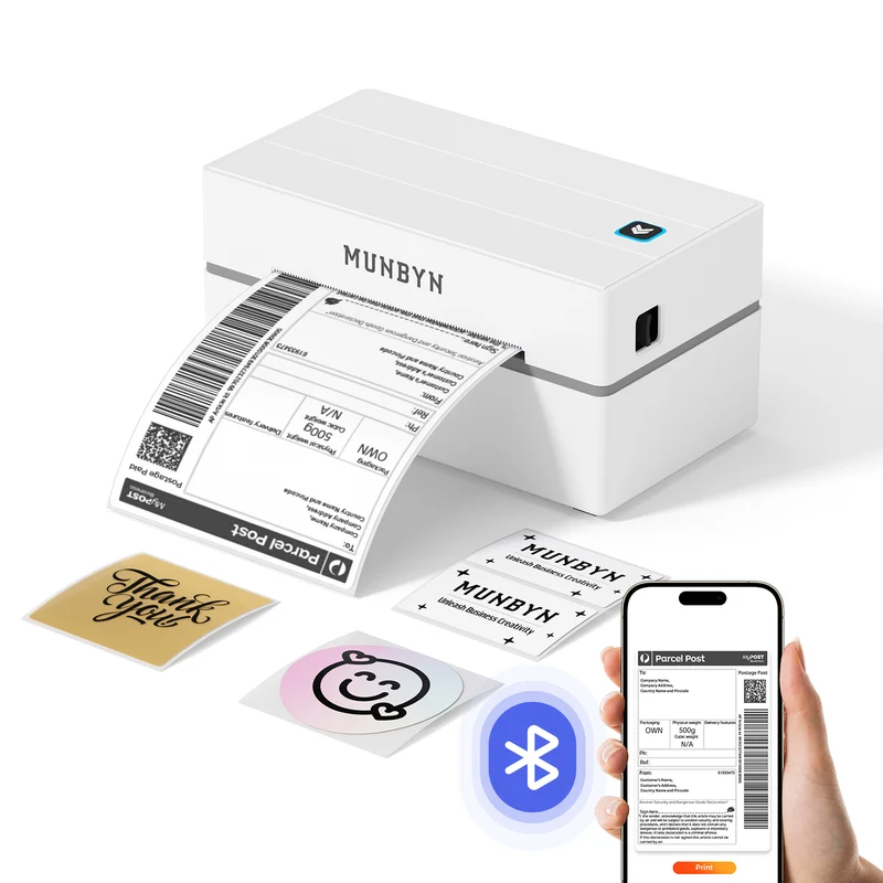MUNBYN RW130B Bluetooth Thermal Label Printer
