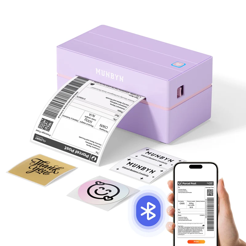 MUNBYN RW130B Bluetooth Thermal Label Printer