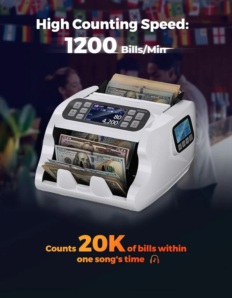 MUNBYN IMC22 Mixed Denomination Money Counter (Upgraded Version of IMC09)
