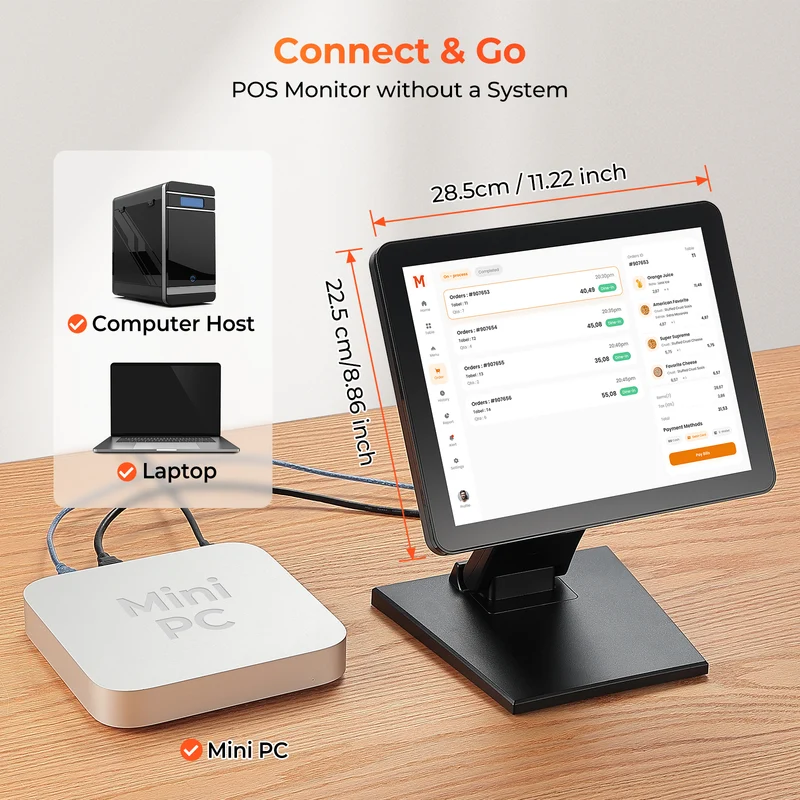 MUNBYN IPTS004 POS Touchscreen Monitor for Retail Checkout