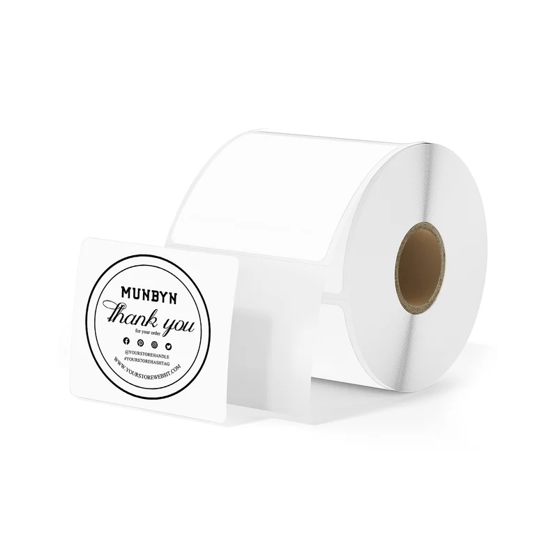 MUNBYN 3" x 3" Square Thermal Labels for Product and Logo Stickers