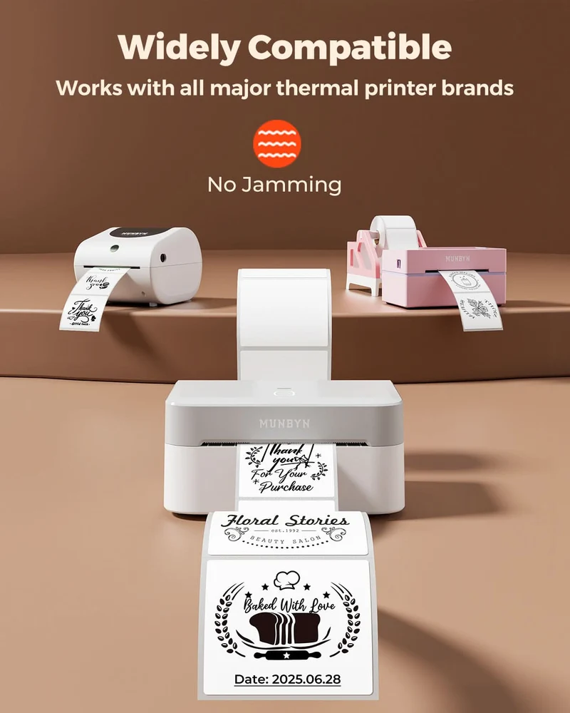 MUNBYN 3" x 3" Square Thermal Labels for Product and Logo Stickers