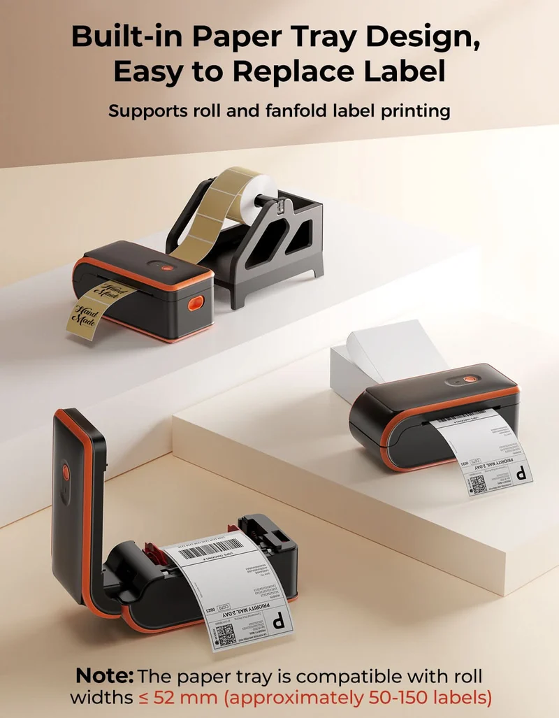 MUNBYN MC240 Battery-Powered Wireless Label Printer for Mobile Labeling
