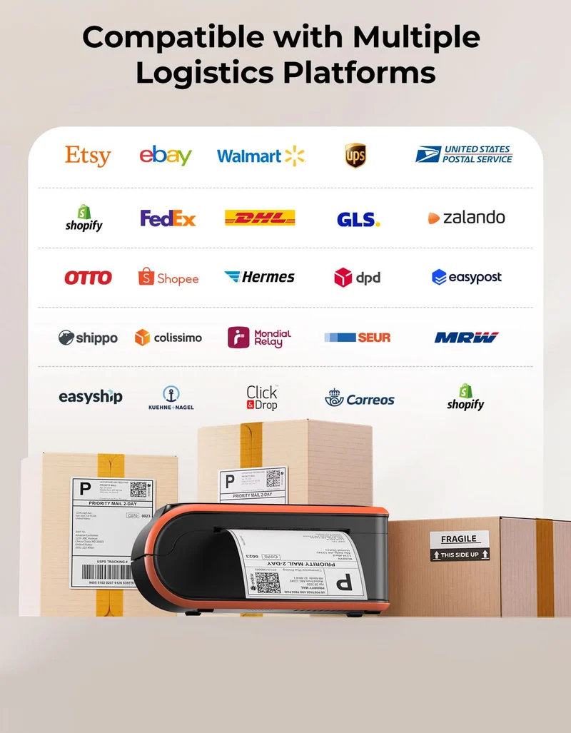 MUNBYN MC240 Battery-Powered Wireless Label Printer for Mobile Labeling