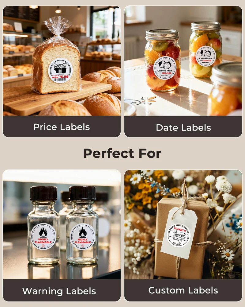 MUNBYN 2" Dual-Color Thermal Labels for RW405B Product and Packaging Stickers