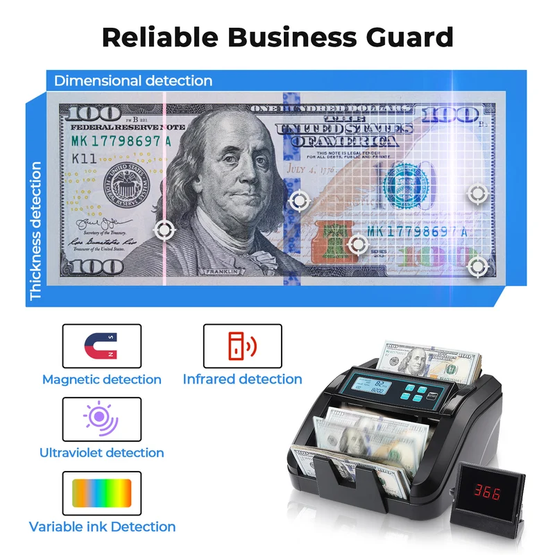 MUNBYN IMC51 Cash Counter Machine with LCD Display