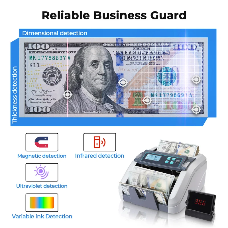 MUNBYN IMC51 Cash Counter Machine with LCD Display