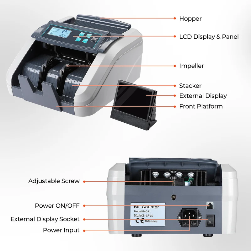 MUNBYN IMC51 Cash Counter Machine with LCD Display