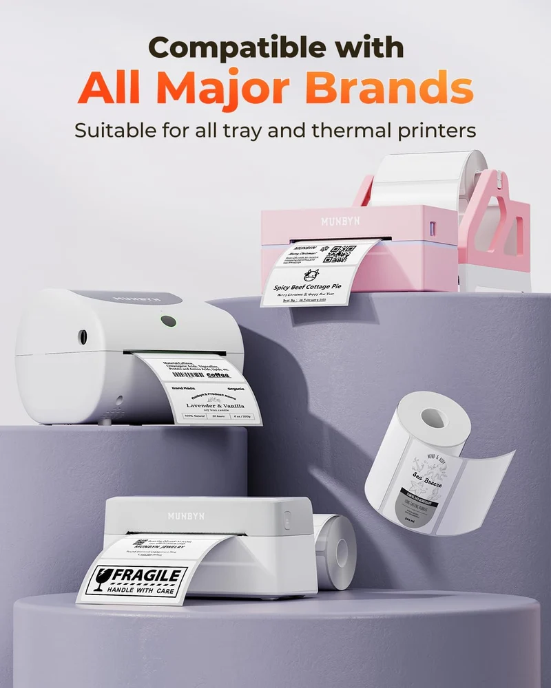 MUNBYN 4" x 2" Rectangle Thermal Labels for Mailing and Barcode Labels