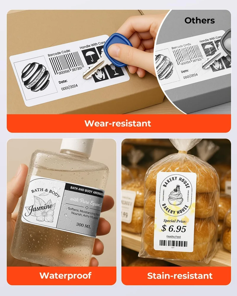 MUNBYN 4" x 2" Rectangle Thermal Labels for Mailing and Barcode Labels