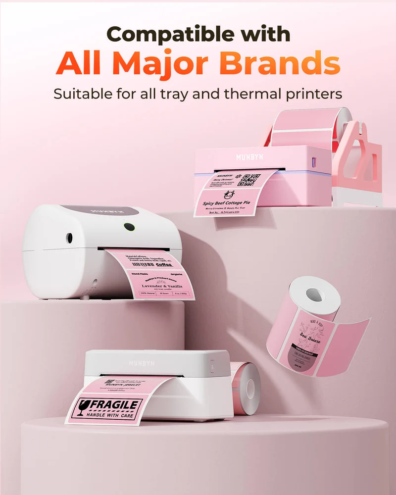 MUNBYN 4" x 2" Rectangle Thermal Labels for Mailing and Barcode Labels