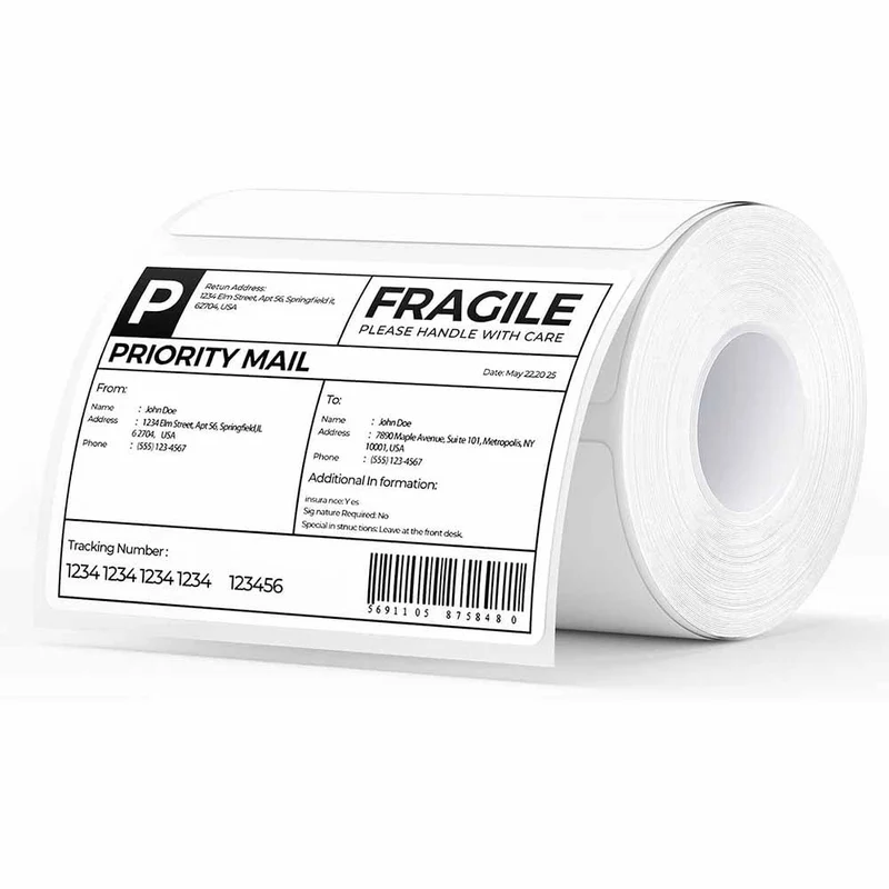 MUNBYN 4" x 3" Rectangle Thermal Labels for Mailing and Barcode Labels