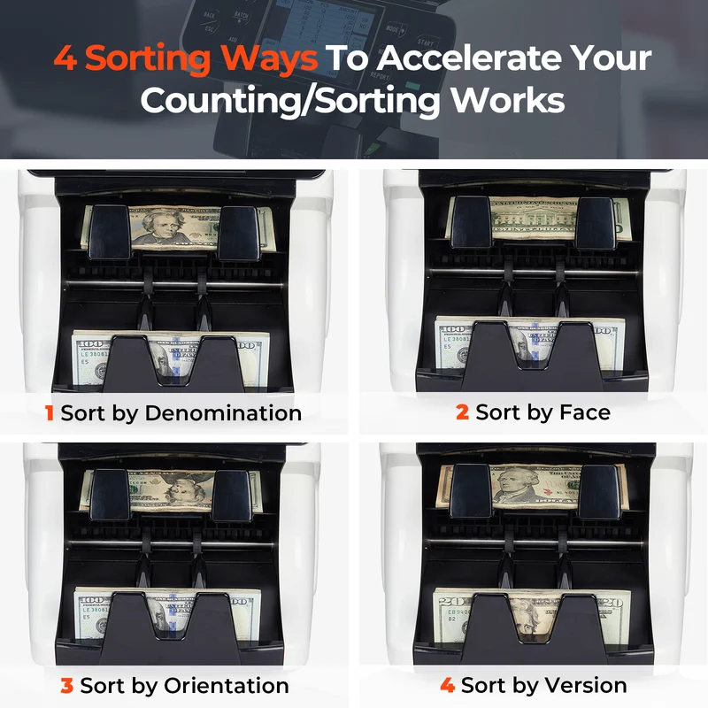 MUNBYN IMC40 2-Pocket Mixed Denomination Money Counter