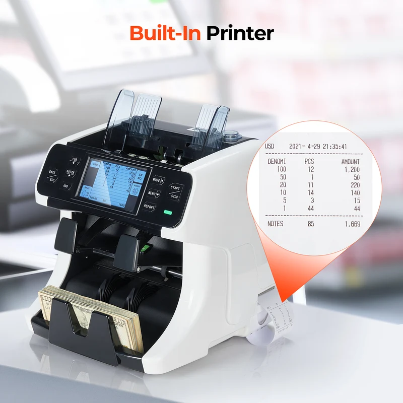 MUNBYN IMC40 2-Pocket Mixed Denomination Money Counter