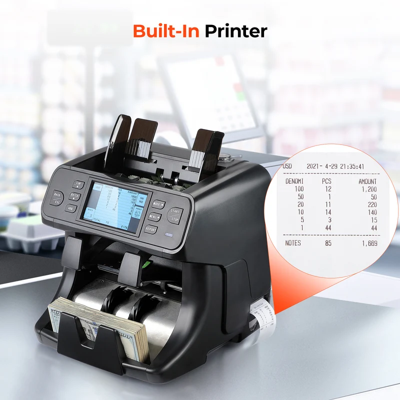 MUNBYN IMC40 2-Pocket Mixed Denomination Money Counter