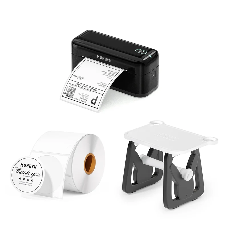 MUNBYN RW402B Bluetooth Thermal Label Printer Kit for Daily Shipping Labels