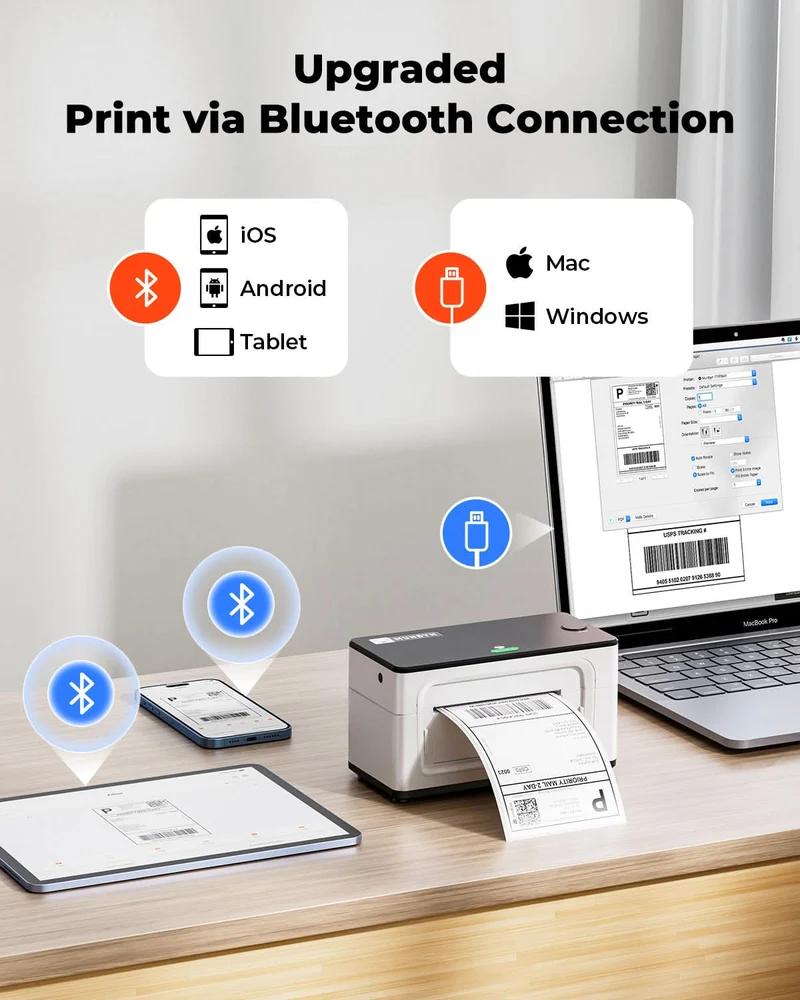 MUNBYN RW941BP 300 DPI Bluetooth Thermal Label Printer