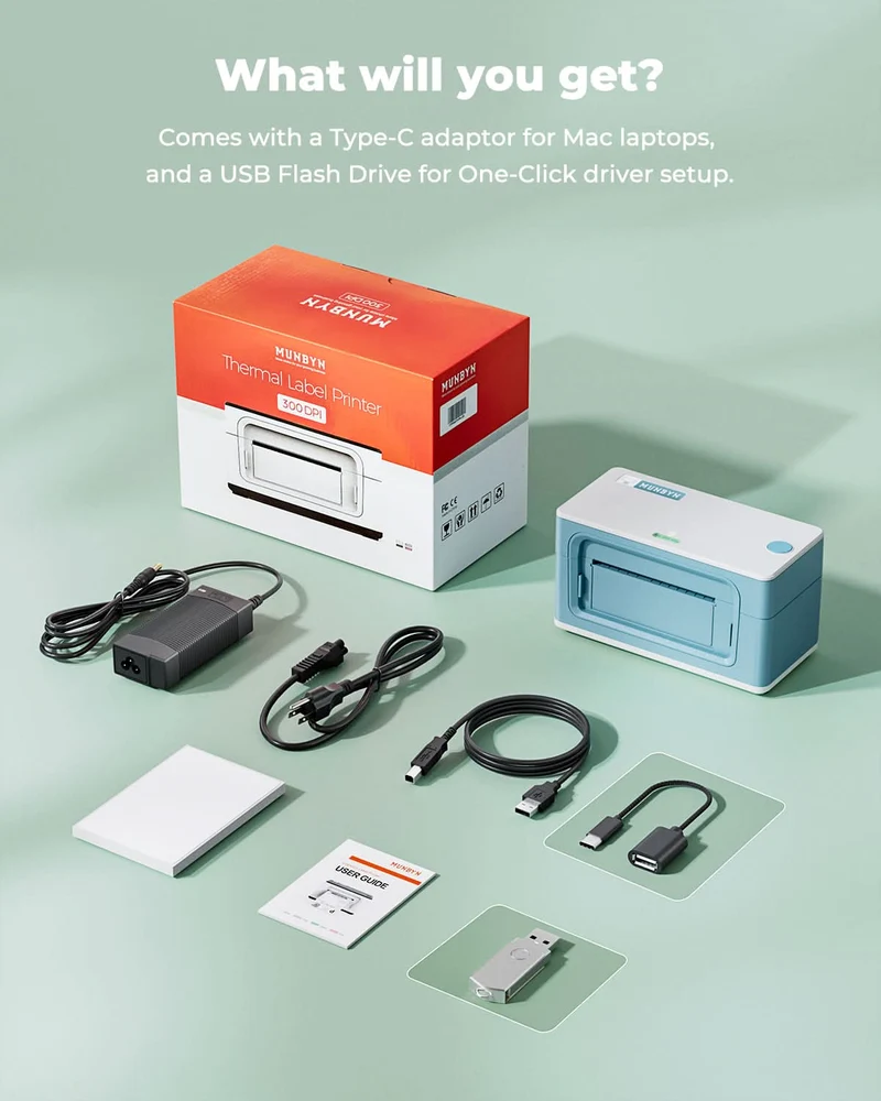 MUNBYN RW941BP 300 DPI Bluetooth Thermal Label Printer