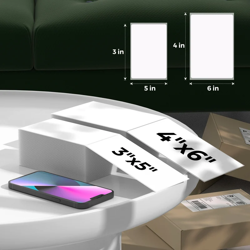 MUNBYN 3" x 5" Fan-Fold Thermal Shipping Labels for Small Parcels