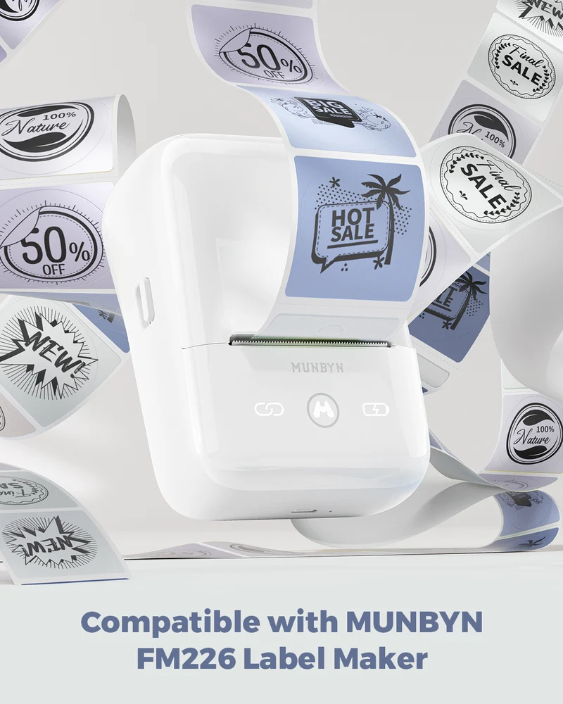MUNBYN 2" Morandi Round Thermal Labels for Product and Packaging Stickers