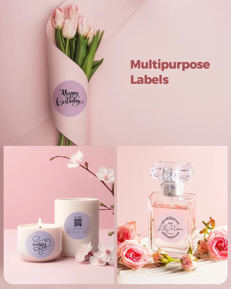 MUNBYN 2" Morandi Round Thermal Labels for Product and Packaging Stickers