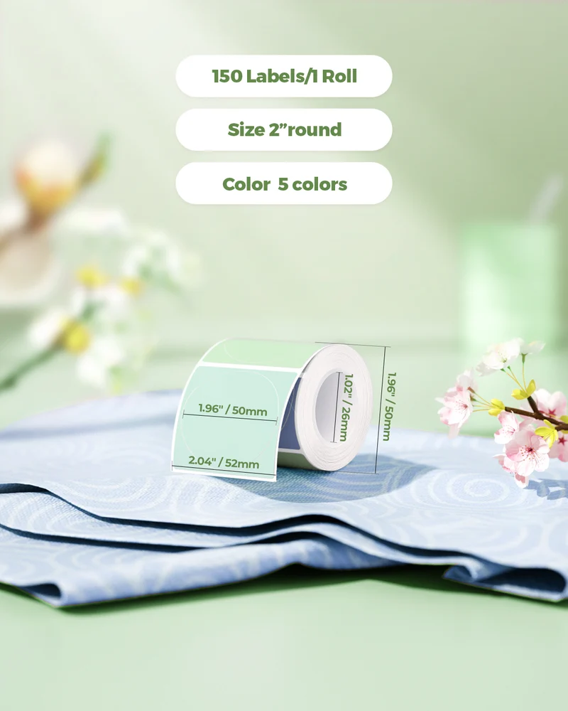 MUNBYN 2" Morandi Round Thermal Labels for Product and Packaging Stickers
