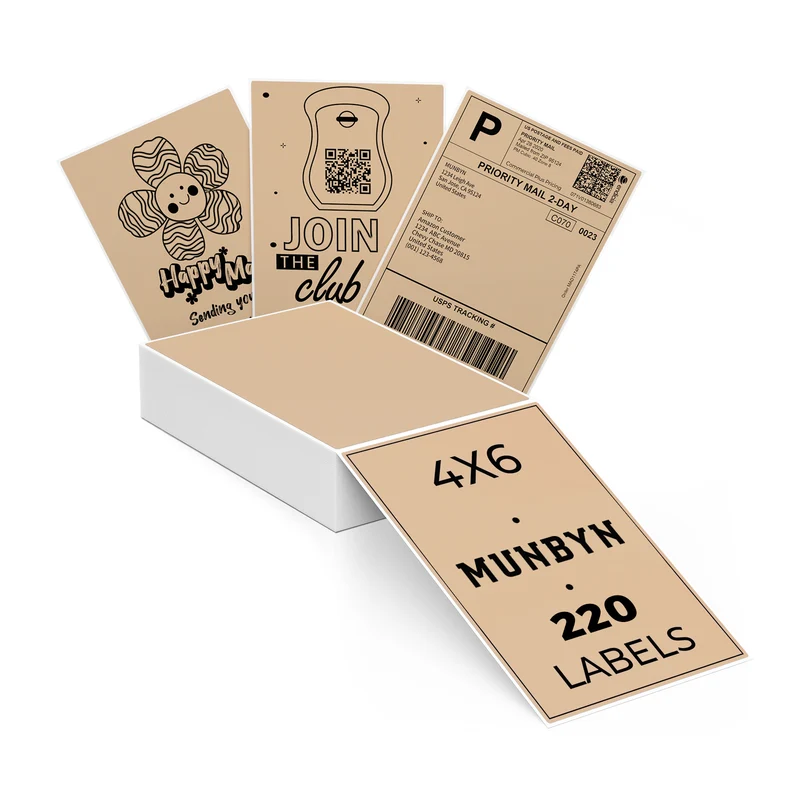 MUNBYN 4x6 Fan-Fold Direct Thermal Shipping Labels for Ecommerce Orders