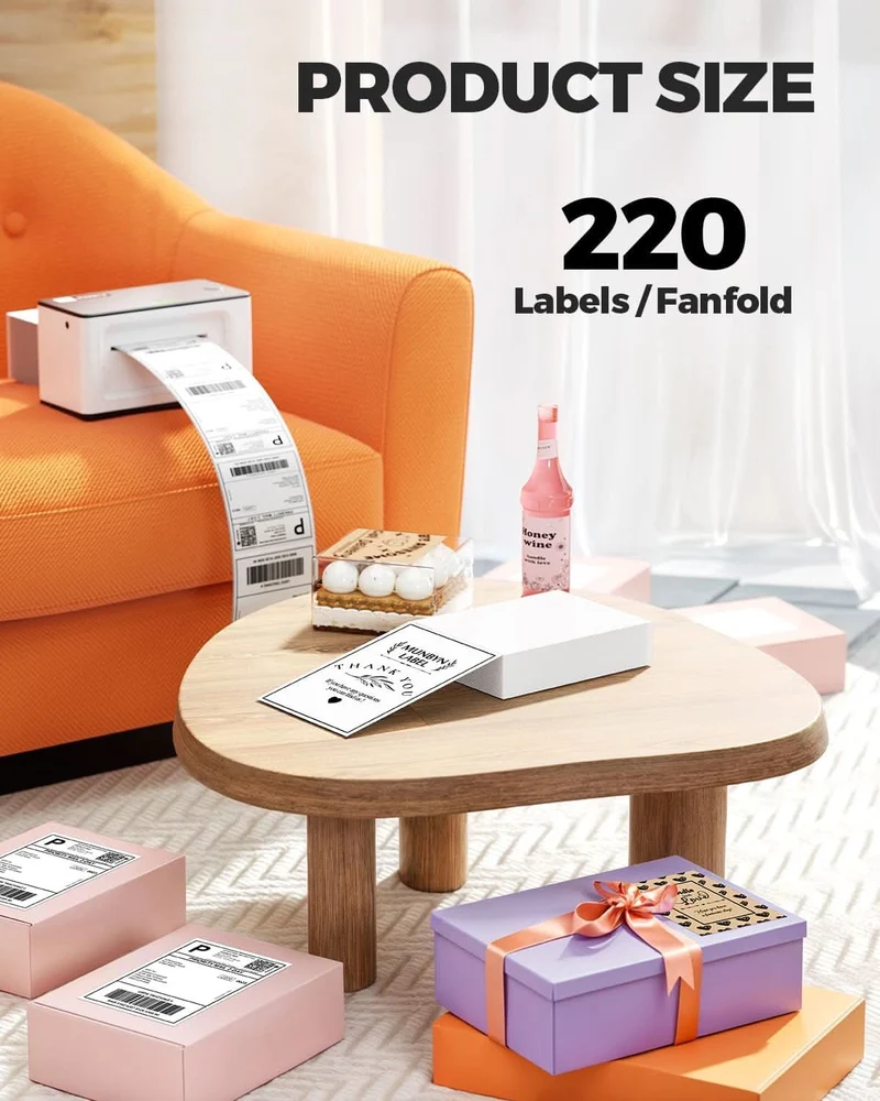 MUNBYN 4x6 Fan-Fold Direct Thermal Shipping Labels for Ecommerce Orders