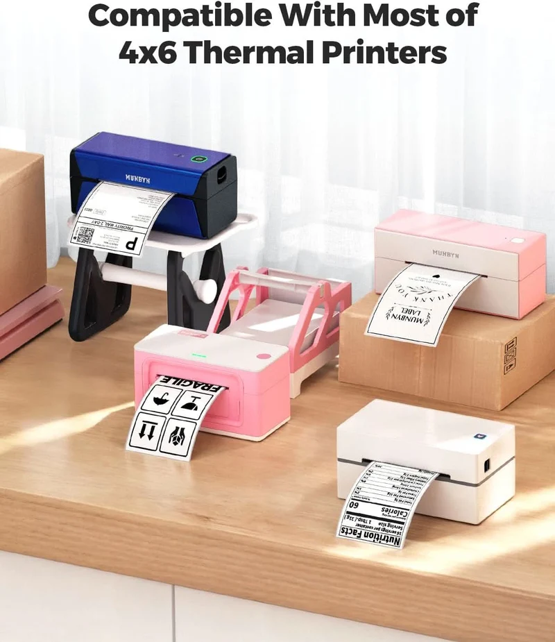 MUNBYN 4x6 Fan-Fold Direct Thermal Shipping Labels for Ecommerce Orders