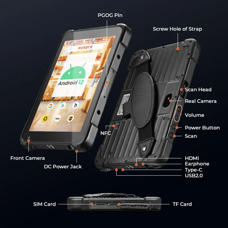 MUNBYN IRT01P Rugged Tablet for Field and Warehouse Work