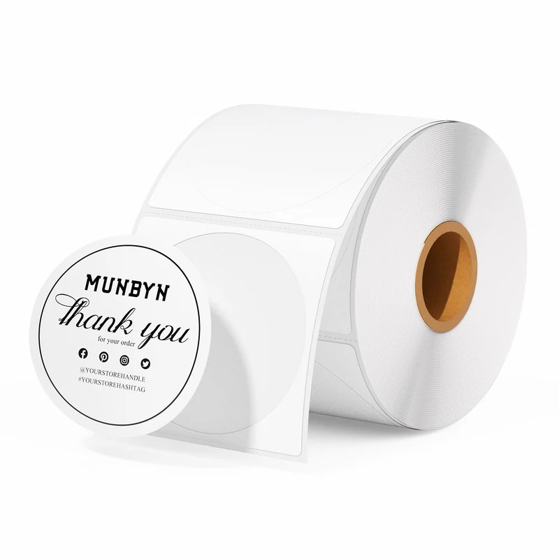 MUNBYN RealWriter 941BP Bluetooth Drucker , Kreis Etiketten & 3 in 1 Halter Kerze Set