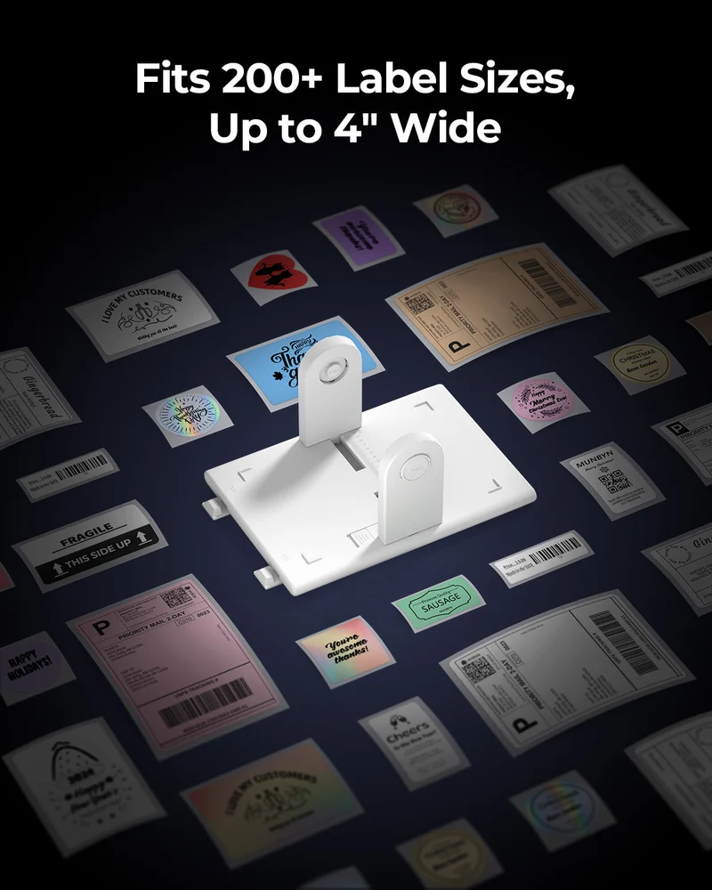 MUNBYN RealWriter 405B Bluetooth Drucker & Rechteck Etiketten Handgemacht Verpackung Profi Set