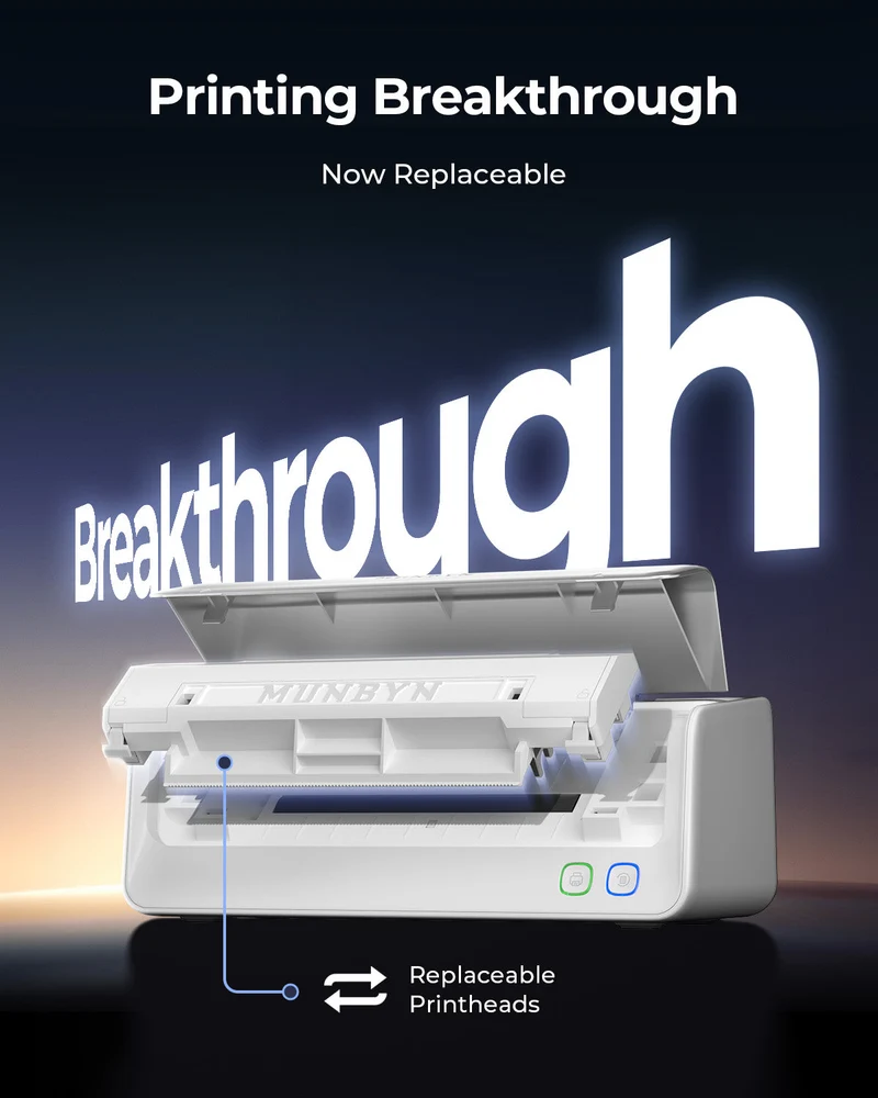 MUNBYN RealWriter 405B Bluetooth Drucker & Morandi Etiketten Bäckerei Verpackung Profi Set
