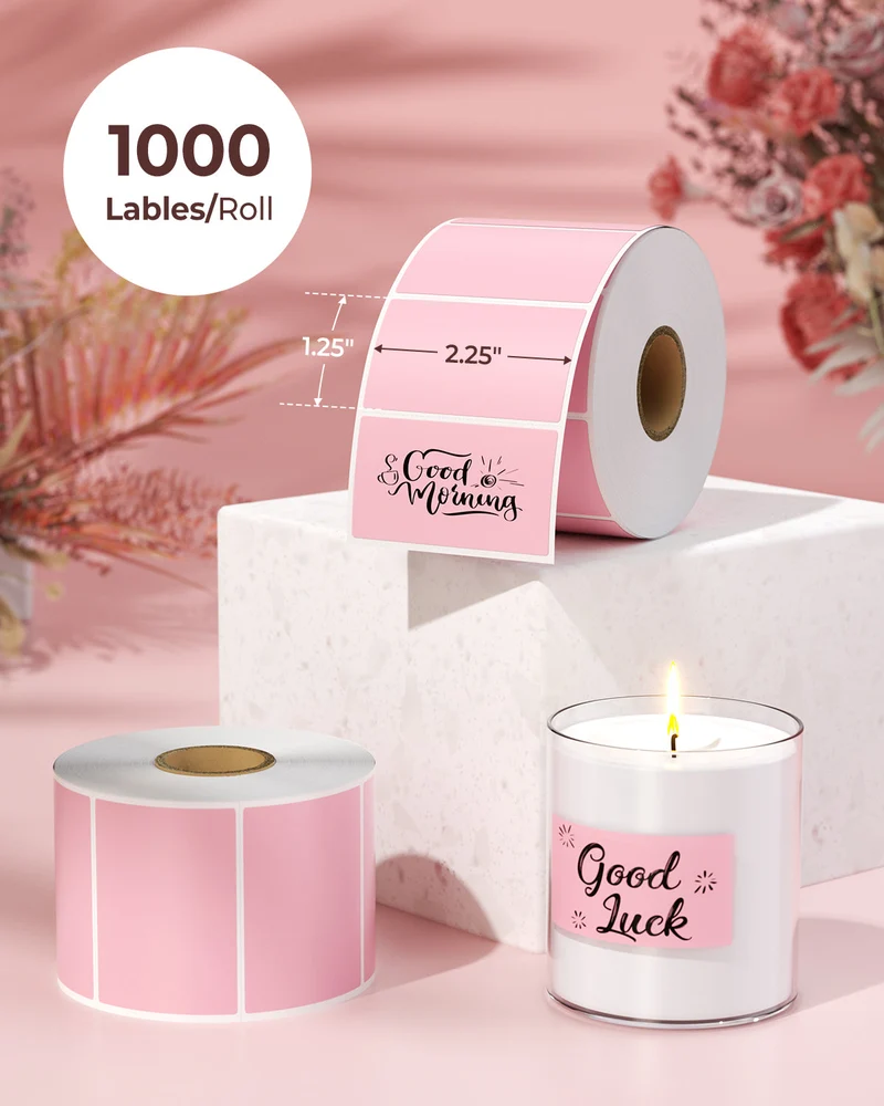 MUNBYN RealWriter 402B Bluetooth Drucker & Rechteck Etiketten Beauty Verpackung Branding Set