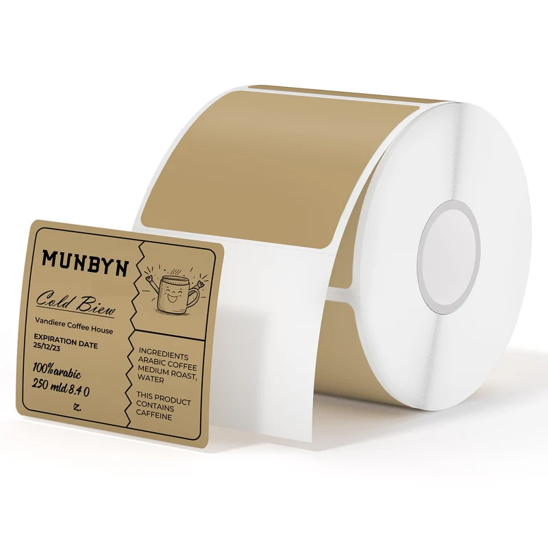 MUNBYN RealWriter 403B Bluetooth Drucker & 2x2 Quadrat Etiketten Kerze Verpackung Branding Set