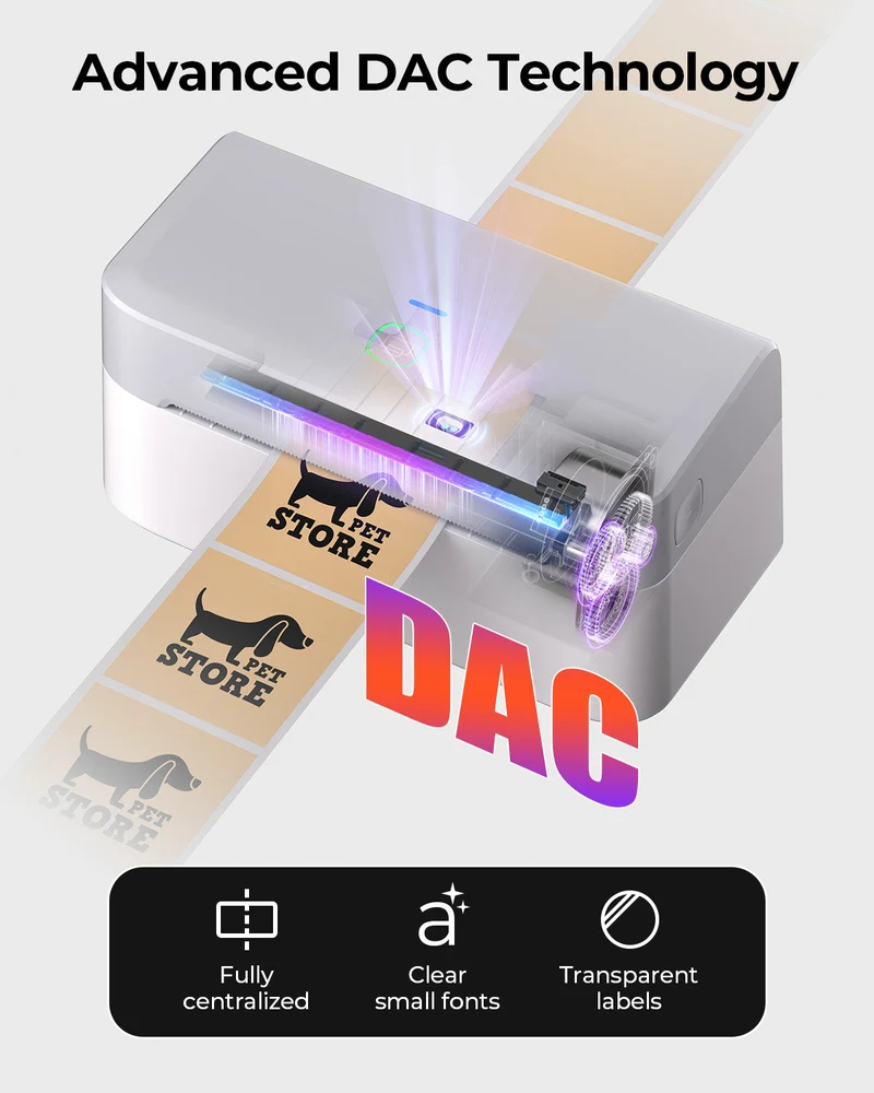 MUNBYN RealWriter 403B Bluetooth Drucker & 4x6 Falt Etiketten Kerze Versand Starter Set
