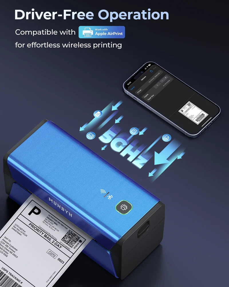 MUNBYN RealWriter 401AP AirPrint Drucker & Morandi Etiketten Etsy Verpackung & Branding Elite Set