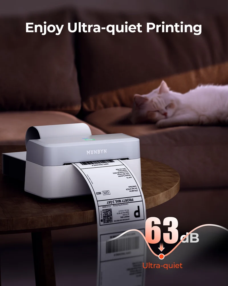 MUNBYN RealWriter 403B Bluetooth Drucker & Kreis Etiketten Shopify Verpackung & Branding Modern Set