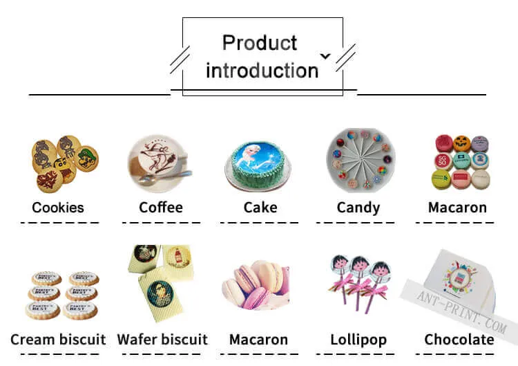 Imprimante à encre comestible pour macarons, biscuits, bonbons, beignets, chocolat, imprimante alimentaire