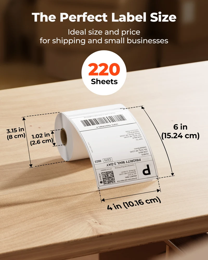 MUNBYN 4x6 Fan-Fold Direct Thermal Shipping Labels for Ecommerce Orders