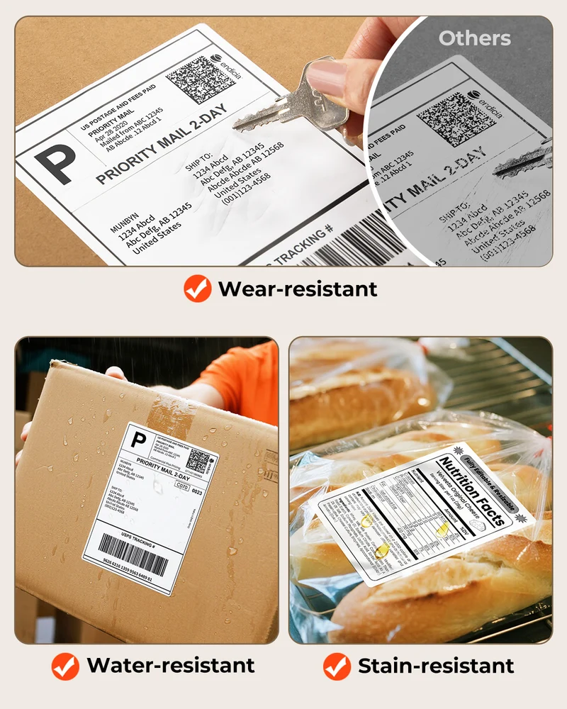 MUNBYN 4x6 Fan-Fold Direct Thermal Shipping Labels for Ecommerce Orders